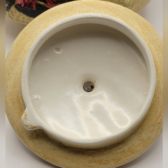 Nasco Teapot Japan Fine Stoneware Hand Painted Flowers Bamboo Wrapped Handle - Picture 13 of 13